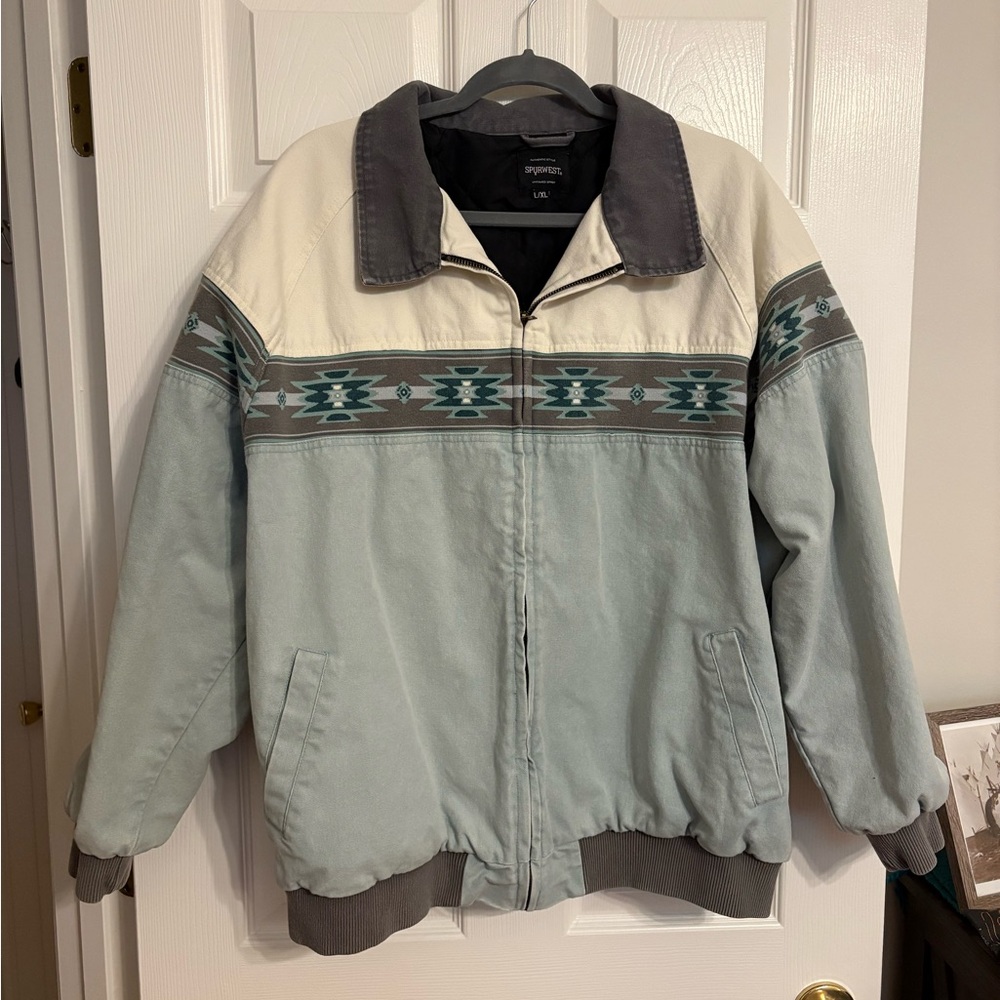 Spurwest Agave Mist Aztec Bomber Jacket